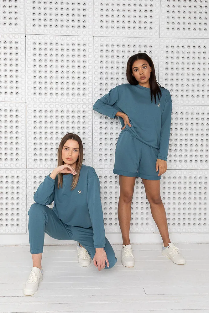 Sofa Killer women lounge wear with shorts option blue Stone